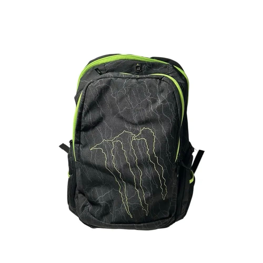 Monster Energy Black Promo Backpack Laptop Padded Pockets Zippers Large Logo